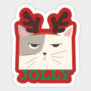 Jolly Christmas Cat Sticker